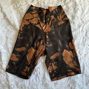 Offline aerie black and rust tie die criss cross waist biker shorts